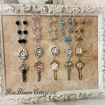 Romantic Redux Watch Necklace Vintage Key Pink Floral
